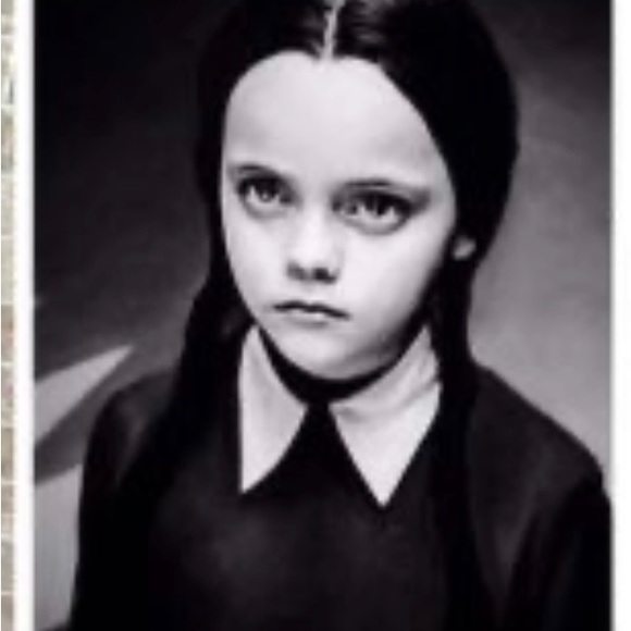 Aphratti Black Long Sleeve Dress with White Collar, Wednesday Adams Style - Picture 12 of 12